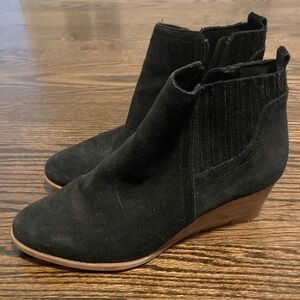 Franco Sarto Wedge Black Booties Size 9